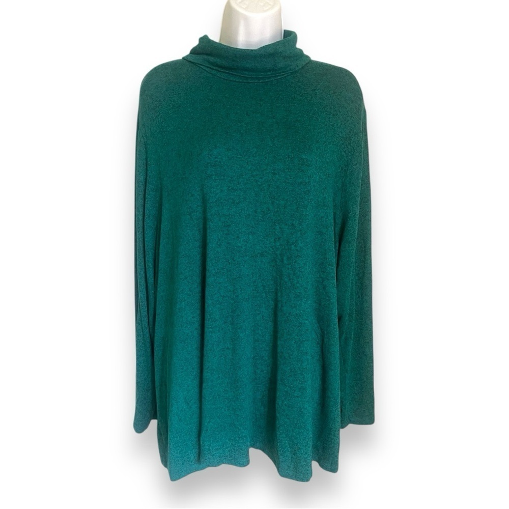 Lane Bryant Plus Size Teal Lightweight Knit Top – Stretchy Short Sleeve Blouse - Picture 1 of 4